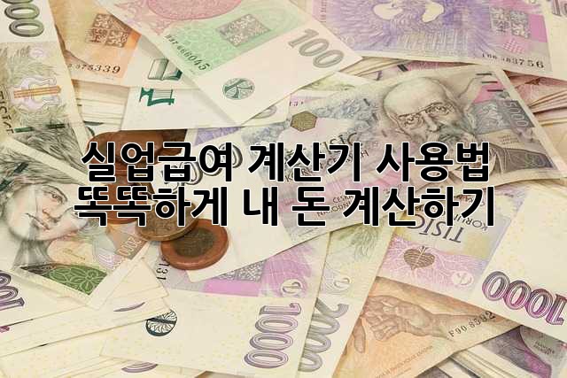 실업급여 계산기 사용법: 똑똑하게 내 돈 계산하기!