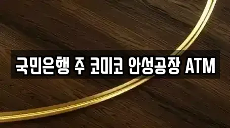 국민은행 주 코미코 안성공장 ATM