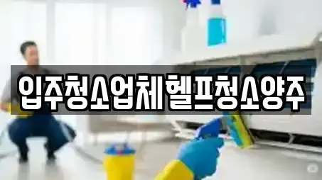 입주청소업체헬프청소양주
