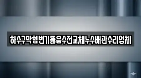 하수구막힘변기뚫음수전교체누수배관수리업체