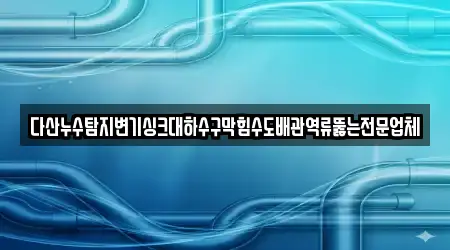 다산누수탐지변기싱크대하수구막힘수도배관역류뚫는전문업체