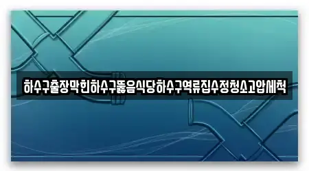 하수구출장막힌하수구뚫음식당하수구역류집수정청소고압세척