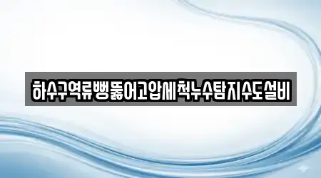 하수구역류뻥뚫어고압세척누수탐지수도설비