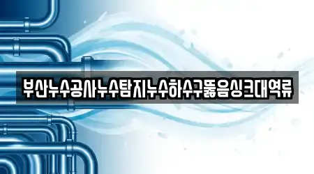 부산누수공사누수탐지누수하수구뚫음싱크대역류