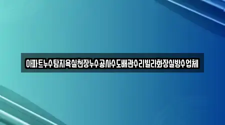 고양 덕양구 용두동 누수탐지 업체 안내 14건