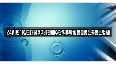 24시변기싱크대하수구배관배수관역류막힘뚫음뚫는곳뚫는업체