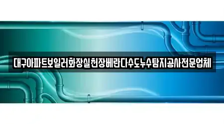 대구아파트보일러화장실천장베란다수도누수탐지공사전문업체