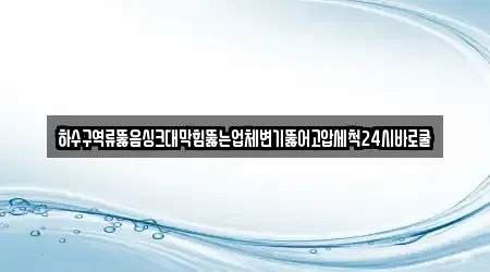하수구역류뚫음싱크대막힘뚫는업체변기뚫어고압세척24시바로쿨