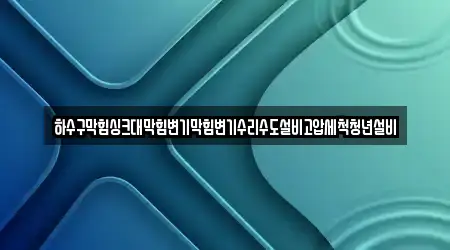하수구막힘싱크대막힘변기막힘변기수리수도설비고압세척청년설비