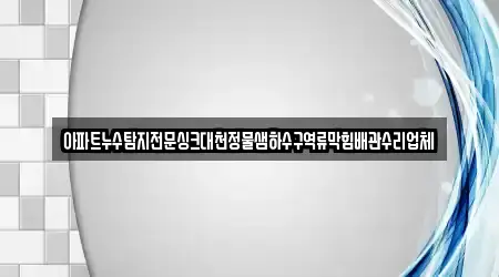 아파트누수탐지전문싱크대천정물샘하수구역류막힘배관수리업체