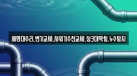 세면대수리,변기교체,샤워기수전교체,싱크대막힘,누수탐지