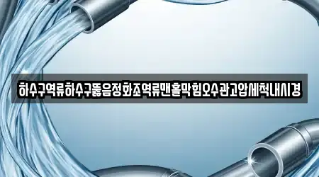 하수구역류하수구뚫음정화조역류맨홀막힘오수관고압세척내시경