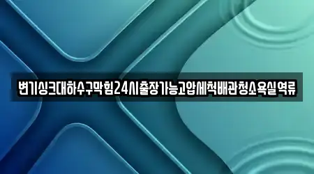 변기싱크대하수구막힘24시출장가능고압세척배관청소욕실역류