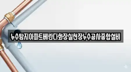 누수탐지아파트베란다화장실천장누수공사종합설비