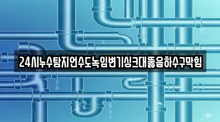 24시누수탐지언수도녹임변기싱크대뚫음하수구막힘