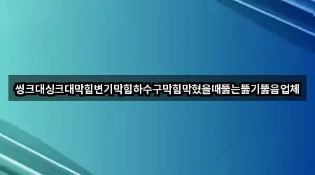 씽크대싱크대막힘변기막힘하수구막힘막혔을때뚫는뚫기뚫음업체