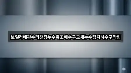 보일러배관수리천장누수욕조배수구교체누수탐지하수구막힘