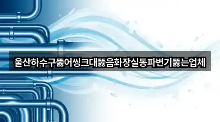 울산하수구뚫어씽크대뚫음화장실동파변기뚫는업체
