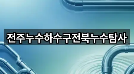 전주누수하수구전북누수탐사