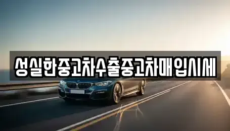대전 중고차매입 전문 성실한중고차수출중고차매입시세