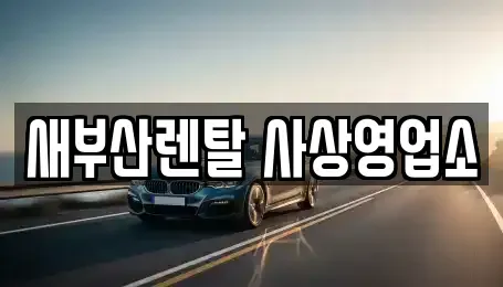 부산 사상구 렌트카 전문 새부산렌탈 사상영업소