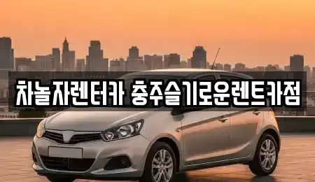 충청북도 충주시 안림동 렌트카 전문 차놀자렌터카 충주슬기로운렌트카점